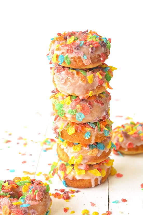 Baked Fruity Pebble Donuts