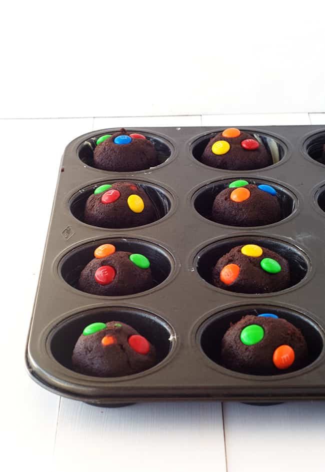 Chocolate M&M Cookie Cups
